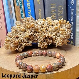 6mm Leopard Skin Jasper gemstone bracelet